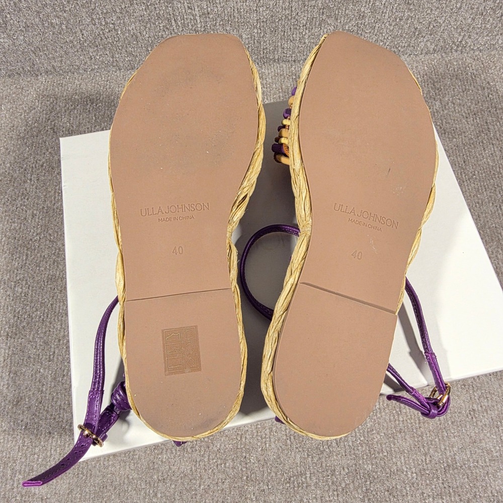 Ulla Johnson Purple Woven Raffia Platform Sandals Size 40 New In Box - Picture 4 of 7